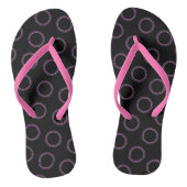Roze cirkels teenslippers (Voetbed)