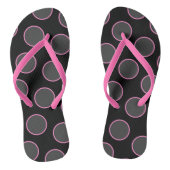 Roze cirkels teenslippers (Voetbed)