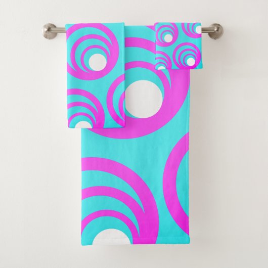 Roze Cirkels Witte Binnencirkel Bad Handdoek (Insitu)