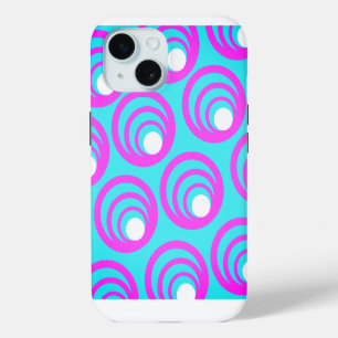 Roze Cirkels Witte Binnencirkel iPhone 15 Case