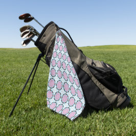 Roze cirkelvormig geometrisch patroon golfhanddoek