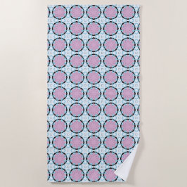 Roze cirkelvormig geometrisch patroon strandlaken