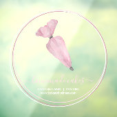 Roze cirkelvormig Lijst Logo gebak Bakkerij Raamsticker (Vel 3)