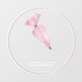 Roze cirkelvormig Lijst Logo gebak Bakkerij Raamsticker (Vel)