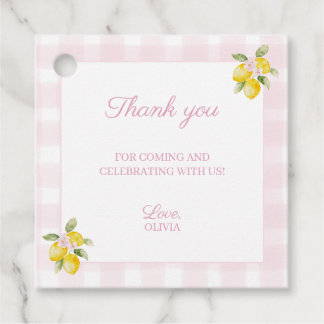 Roze citroen baby shower favor tags bedankjes labels