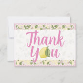 Roze citroen bedankkaart met citrusrand (Voorkant)