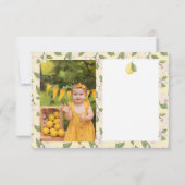 Roze citroen bedankkaart met citrusrand (Achterkant)