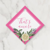 Roze Citroen Citrus Dat is Liefde Trouwfeest Favor Bedankjes Labels (Voorkant)
