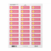 Roze citroen hart retour adres labels Stickers (Full Sheet)