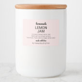 Roze Citroen Jam Keuken Pantry Mason Jar Canning Voedselcontainer Etiket (Voorkant)