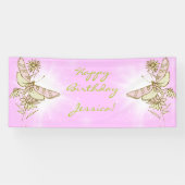 Roze Citroen Lime Vlinder Banner (Horizontaal)