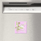 Roze Citroen Limoen Vlinder Magneet (Insitu (Vaatwasser))