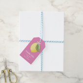 Roze citroen limonade verjaardagsfeest cadeaubijsl cadeaulabel (Met Touw)