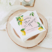 Roze citroen mamas hoofd knijpen baby shower serve servet