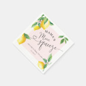 Roze citroen mamas hoofd knijpen baby shower serve servet (Hoek)