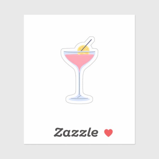 Roze citroen Martini Sticker (Vel)