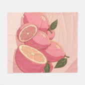 Roze Citroen Modern Vrouwelijk Citrus Fleece Deken (Voorkant (Horizontaal))