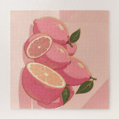 Roze Citroen Modern Vrouwelijk Citrus Legpuzzel (Horizontaal)