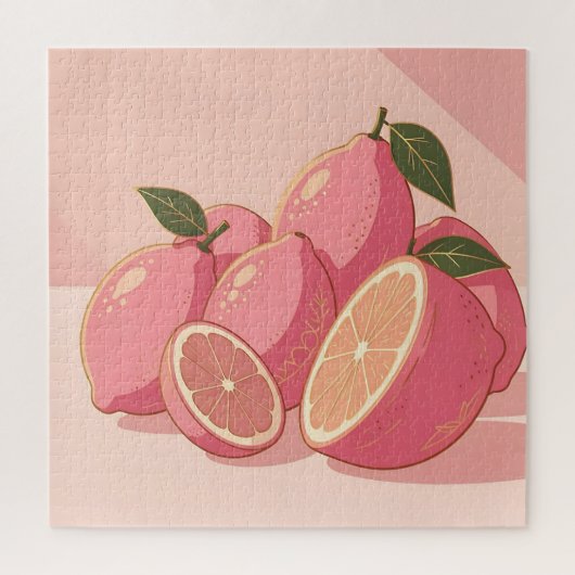 Roze Citroen Modern Vrouwelijk Citrus Legpuzzel (Verticaal)