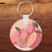 Roze Citroen Modern Vrouwelijk Citrus Sleutelhanger (Achterkant)