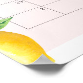 Roze citroen Raad de uitgerekende datum kalender Poster (Hoek)