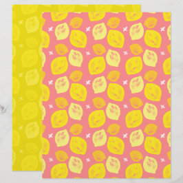 Roze citroen scrapbookpapier