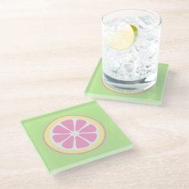 Roze Citroen Slice Schattigee Drank Coaster Glazen Onderzetter