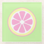 Roze Citroen Slice Schattigee Drank Coaster Glazen Onderzetter (Voorkant)