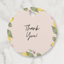 Roze citroendank je cadeautag / gift tag bedankjes labels