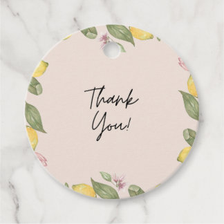 Roze citroendank je cadeautag / gift tag bedankjes labels