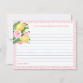 roze citroenen advies voor moeder-to-be Kaart (Voorkant)