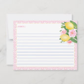 roze citroenen advies voor moeder-to-be Kaart (Achterkant)