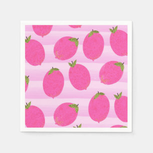 Roze citroenen limonade zomer fruit aquarel feest servetten