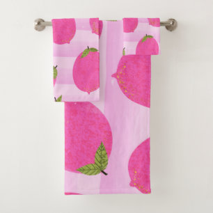 Roze Citroenen Limonade Zomer Fruit Plezier Helder Bad Handdoek