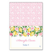 Roze Citroenen Maaltijd Keuzes Trouwplaats Kaart (Voorkant)