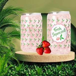 Roze citroenlimonade blikvorm glas