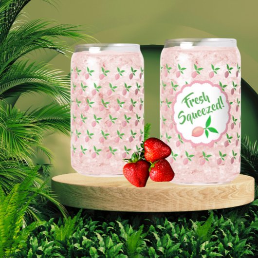 Roze citroenlimonade  blikvorm glas