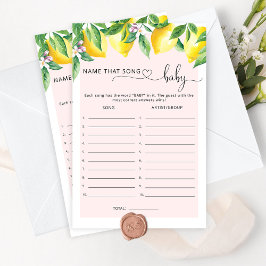 Roze citroennaam die het baby shower spel van het 