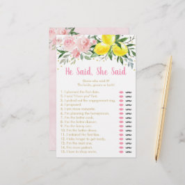 Roze citroensbloem He Said She Said bruidsfeest sp