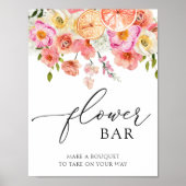 Roze Citrus Bloem Boeket Bar Poster (Voorkant)