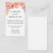 Roze Citrus Bloemen Bruids Recept Aanvraag Informatiekaartje (Voorkant / Achterkant)