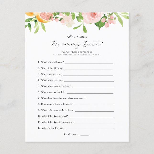 Roze Citrus Bloemen die Mama het beste kent (Voorkant)