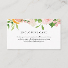 Roze Citrus Bloemen Envelopkaart Informatiekaartje