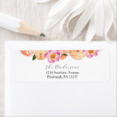 Roze Citrus bloemen retour adres label (Insitu)