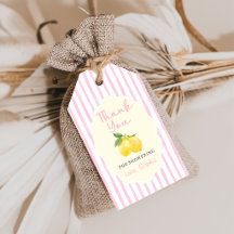 Roze Citrus Citroen Baby Shower Cadeautags