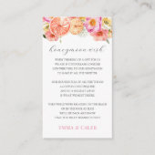Roze Citrus Honeymoon Wens Fonds Bijlagekaart Informatiekaartje (Voorkant)