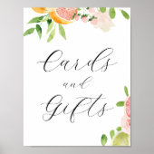 Roze Citrus Kaarten en Gifts Sign Poster (Voorkant)