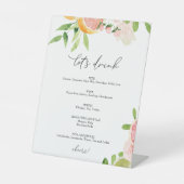 Roze Citrus Laten we Drink Bar Sign Reclamebord Met Voetstuk (Voorkant)