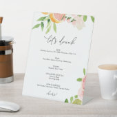Roze Citrus Laten we Drink Bar Sign Reclamebord Met Voetstuk (Insitu)