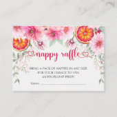 Roze & Citrus luier luier Raffle Baby shower Informatiekaartje (Voorkant)